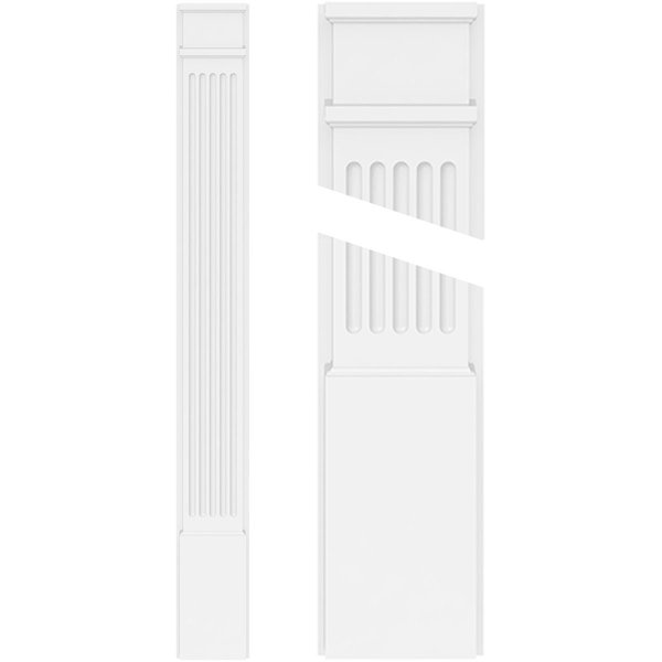 Fluted PVC Pilaster w/Decorative Capital & Base, 7